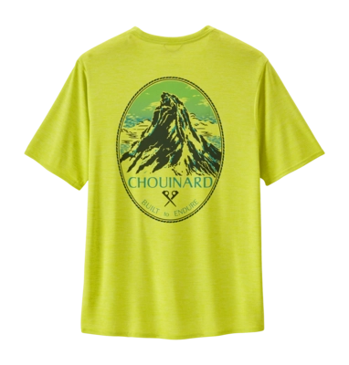 T-Shirt Patagonia Homme Cap Cool Daily Graphic Shirt - Lands Chouinard Crest Phosphorus Green X/Dye