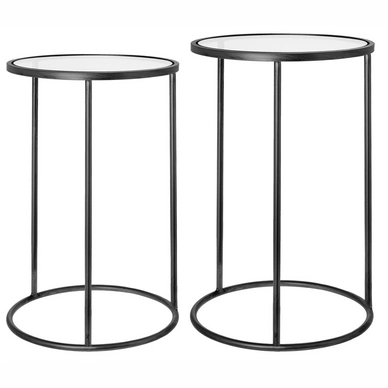 Bijzettafel Riverdale Amaro Rond Zwart 60 cm (set van 2)