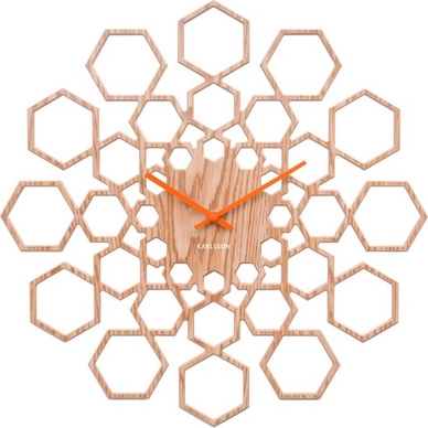 Klok Karlsson Sunshine Hexagon MDF Wood Finish 48 cm