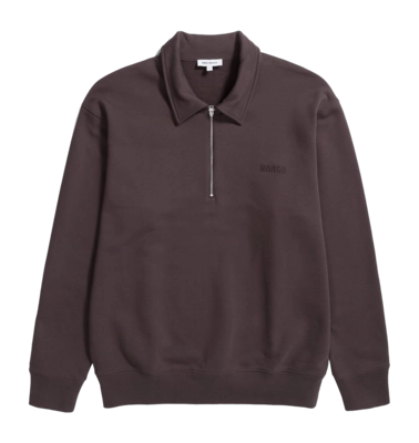 Half Zip Sweatshirt Norse Projects Men Ketel Relaxed Organic NORSE Logo Wine Red