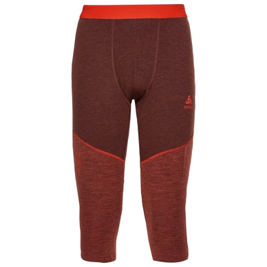 Base Layers Odlo Men's 3/4 Performance Wool 150 Ketchup Melange Red Maple
