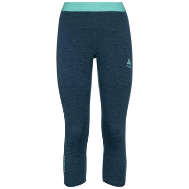 Unterwäsche Odlo Bottom 3/4 Performance Wool 150 Women Blue Wing Teal Melange Polynya