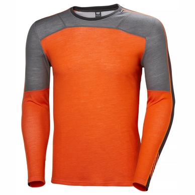 Ondershirt Helly Hansen Men Lifa Merino Crew Bright Orange