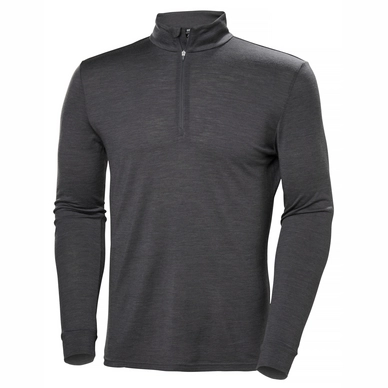 Ondershirt Helly Hansen Men Merino Mid 1/2 Zip Charcoal Melange