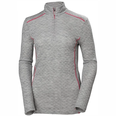 Undershirt Helly Hansen Women Merino Mid Graphic 1/2 Zip Grey Melange