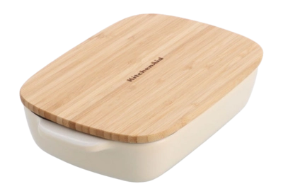 Small Oven Dish With Lid KitchenAid Almond Cream '24