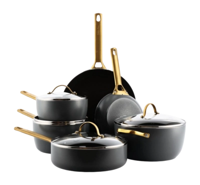 Pannenset Greenpan Padova Reserve Black Met Keramische Antikleeflaag (10-delig)