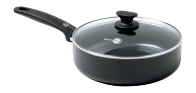 Hapjespan Greenpan Cambridge Black Met Keramische Antikleeflaag Met Deksel 24 cm