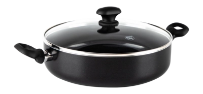 Hapjespan Greenchef Diamond Black Met Keramische Antikleeflaag Met Deksel 28 cm