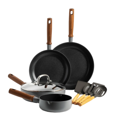Set di 4 Tegami in Alluminio GreenPan Mayflower Pro, con accessori - 9 pezzi, Grigio