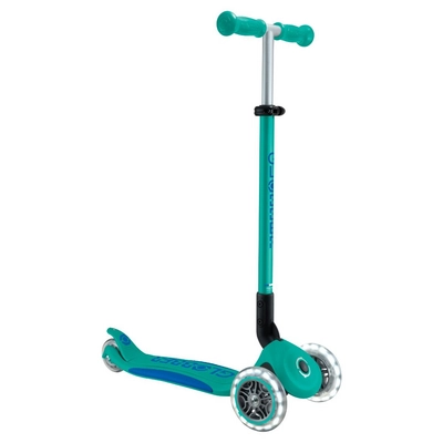Step Globber Primo Foldable Plus Lights Green