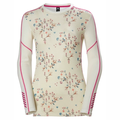 Undershirt Helly Hansen Women Lifa Merino Graphic Crew Offwhite Scattered Flower