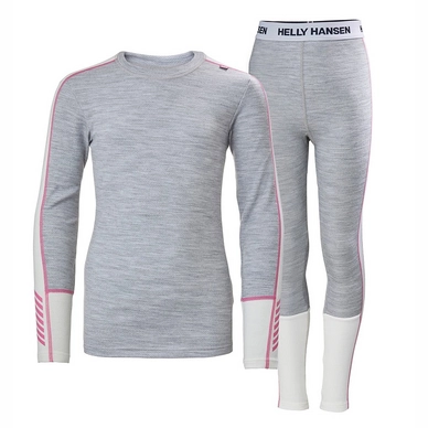 Baselayerset Helly Hansen Junior Lifa Merino Midweight Set Grey Melange