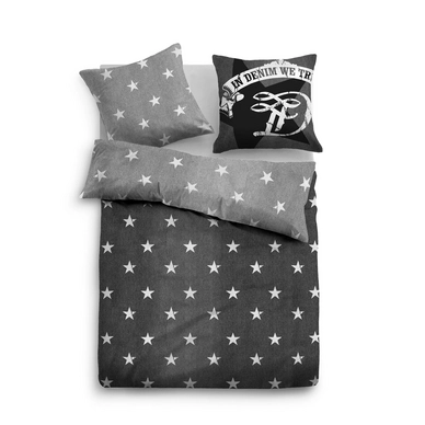 Bettwäsche Tom Tailor Denim Stars Schwarz Linon