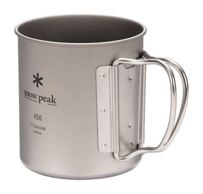 Mug Snow Peak Titanium Single Wall Silver 450ml