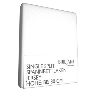 Single Split Spannbettlaken Briljant Weiß (Jersey)
