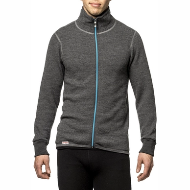 Vest Woolpower Full Zip Jacket 400 Grey Turquoise
