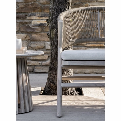 5---2023 M&L aged teak Alice lounge chair camel rope - Lasse side table detail