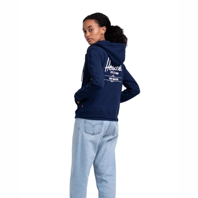 Vest Herschel Supply Co. Women's Full Zip Hoodie Classic Logo Peacoat White