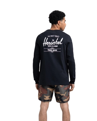 Trui Herschel Supply Co. Men's Long Sleeve Tee Classic Logo Black White
