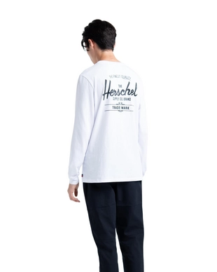 Trui Herschel Supply Co. Men's Long Sleeve Tee Classic Logo Bright White Black