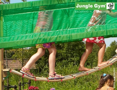 Speelset Jungle Gym Jungle Cabin + Bridge Rood