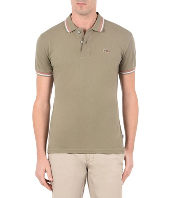 Polo Napapijri Men Taly SS Stripe Khaki