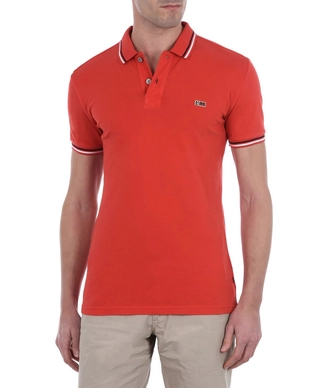 Polo Napapijri Men Taly SS Stripe Bright Red