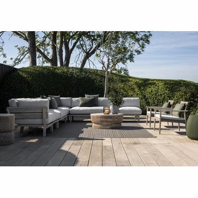 5---2023 M&L aged teak Rider lounge - aged teak Jago lounge chair- fibre Vidor coffee table linen - crochette pouffe moss (3)