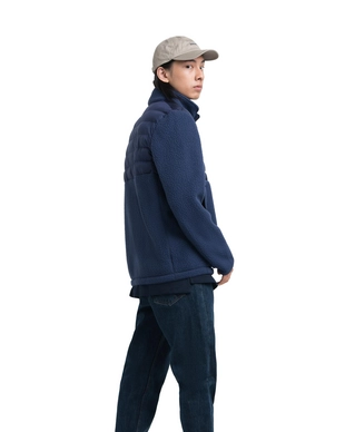 Vest Herschel Supply Co. Men's Guide Fleece Hybrid Sherpa Full Zip Peacoat