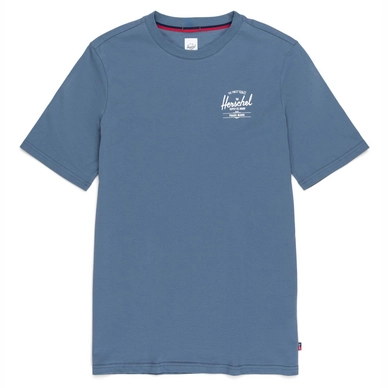 T-Shirt Herschel Supply Co. Tee Classic Logo Blue Mirage White Herren