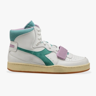 Diadora Mi Basket Used White Lupine Blue Turquoise Damen