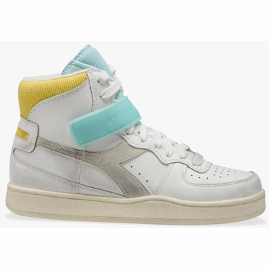 Diadora Women Mi Basket Mid Icona White Goldfinch Blue Tint