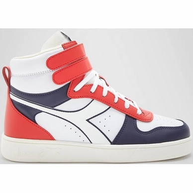 Diadora Junior Magic Basket Low PS White Peacoat Aurora Red