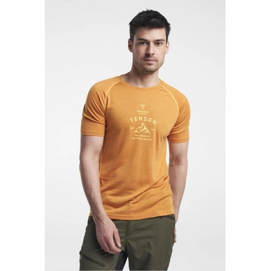 T-Shirt Tenson Men Himalaya Merino Tee Dark Orange