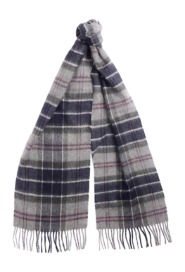 Scarf Barbour Unisex Wool Cashmere Black Slate Tartan