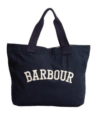 Tote Bag Barbour Logo Holiday Navy/ Stone '25