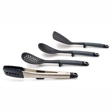 Joseph Joseph Elevate Giftset Grigio, Set Da 4 Utensili Da Cucina Con Impugnatura Sollevata, Lavabile In Lavastoviglie
