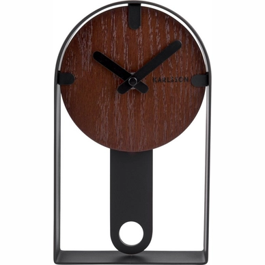 Uhr Karlsson Dashed Walnut Wood Veneer Black 22 x 13 cm