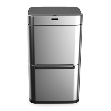 Prullenbak Tower Recycler Sensor Zilver Zwart 80L