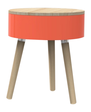 Bijzettafel Lund London Skittle Coral 34,5 x 34,5 x 52 cm