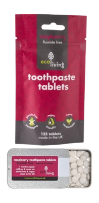 Tandpasta Tablet Eco Living Framboossmaak Zonder Fluor