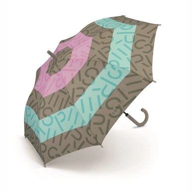 Regenschirm Esprit Long AC E Stripe Rosa Aqua