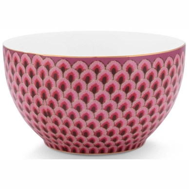 Bowl Pip Studio Flower Festival Scallop Dark Pink 9,5 cm (Set of 6)
