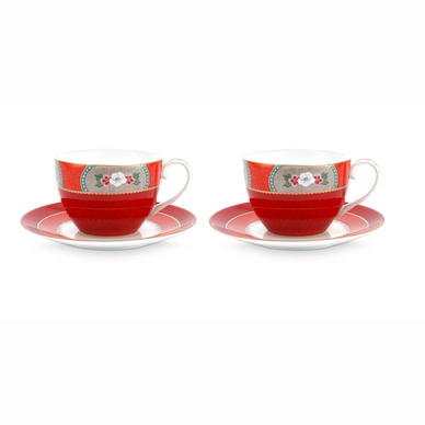 Coffee Cup Pip Studio Blushing Birds Red 280 ml (Set of 2)