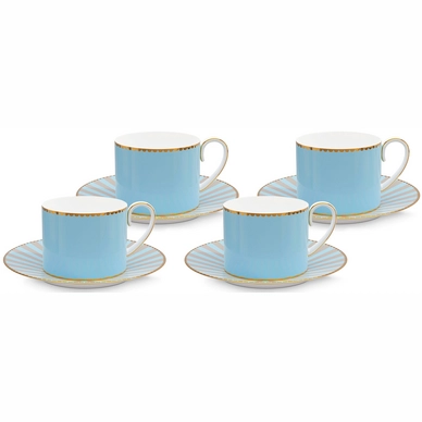 Espressotasse Pip Studio Love Birds Blue 125 ml (Set von 4)