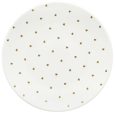 Assiette vtwonen Golden Hearts Ivory White 15 cm (2 pièces)