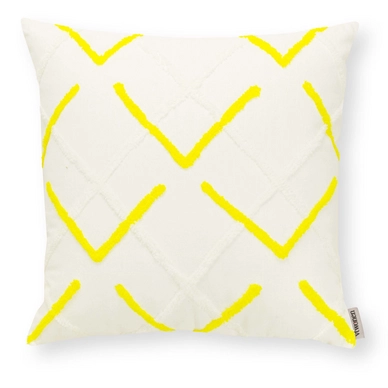 Coussin VT Wonen Square Fluo Embroidered Abstract Yellow 45 x 45 cm