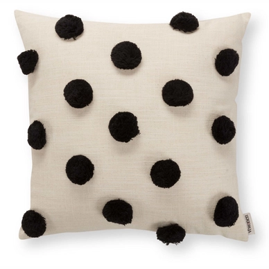 Sierkussen vtwonen Square Pompom Black 45 x 45 cm