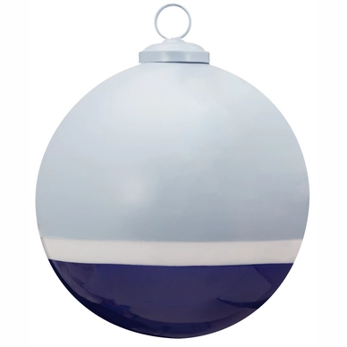 Kerstbal vtwonen Round Stripe Blue 12 cm